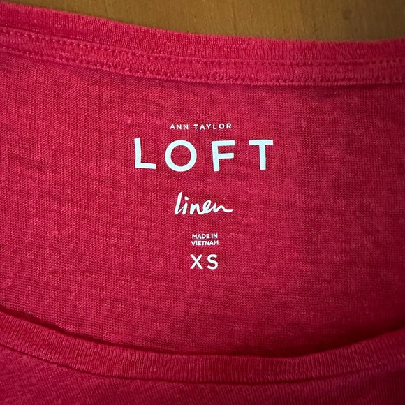 Ann Taylor Women’s Linen Shirt Size XS Red Embroidered Cropped Lightweig… - Picture 6 of 8